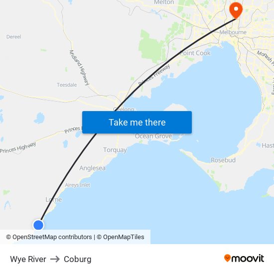 Wye River to Coburg map