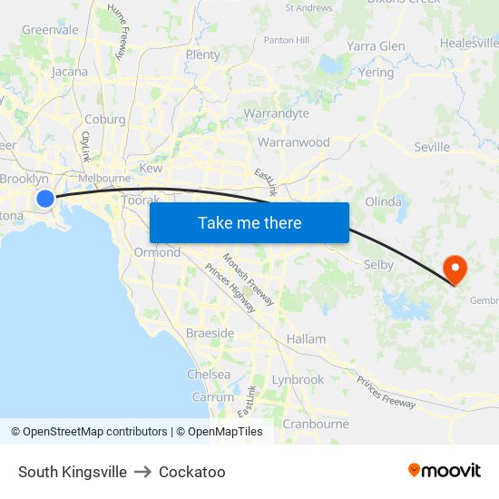 South Kingsville to Cockatoo map