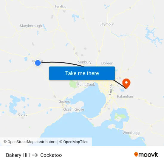 Bakery Hill to Cockatoo map