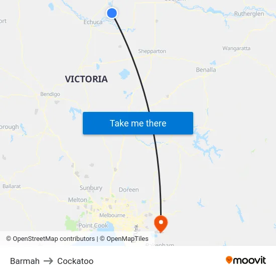 Barmah to Cockatoo map