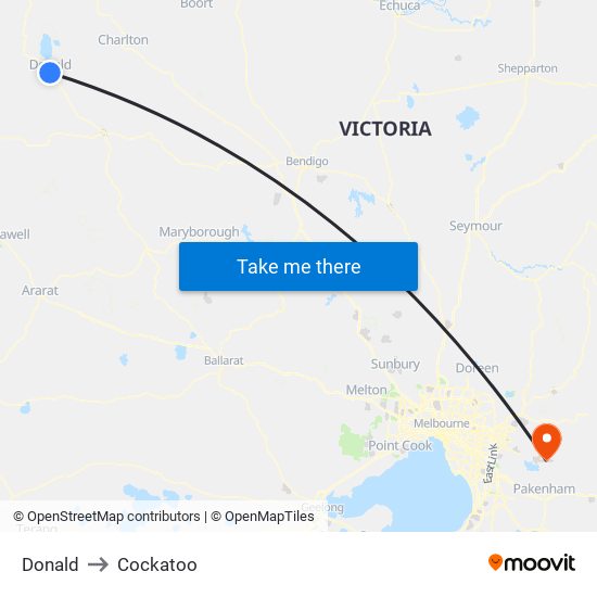 Donald to Cockatoo map