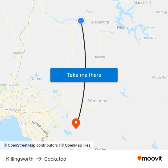 Killingworth to Cockatoo map