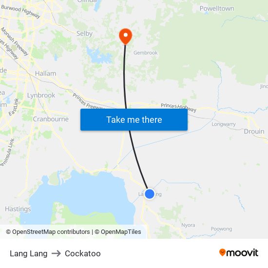 Lang Lang to Cockatoo map