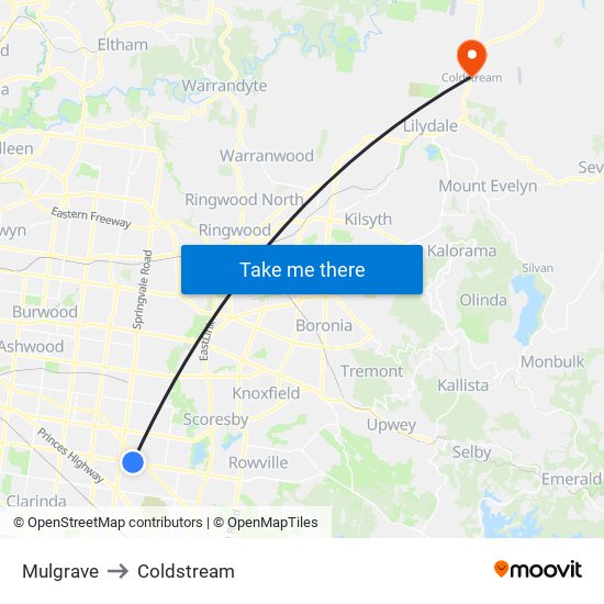Mulgrave to Coldstream map