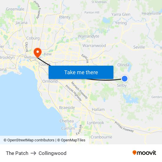 The Patch to Collingwood map