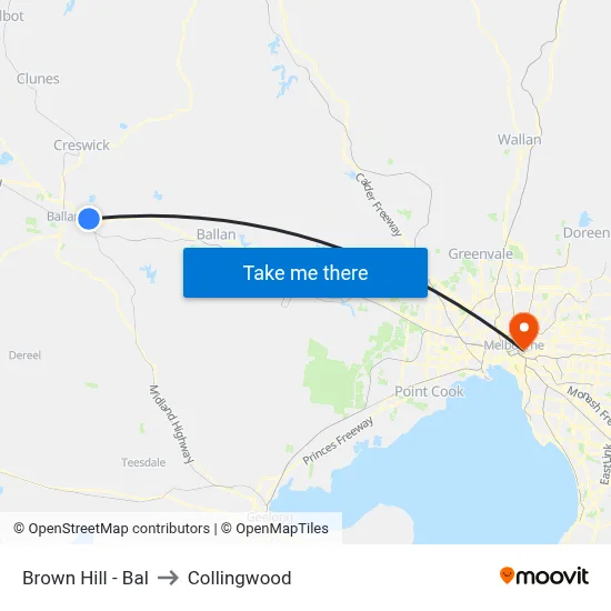Brown Hill - Bal to Collingwood map