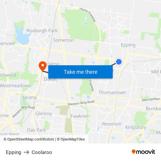 Epping to Coolaroo map