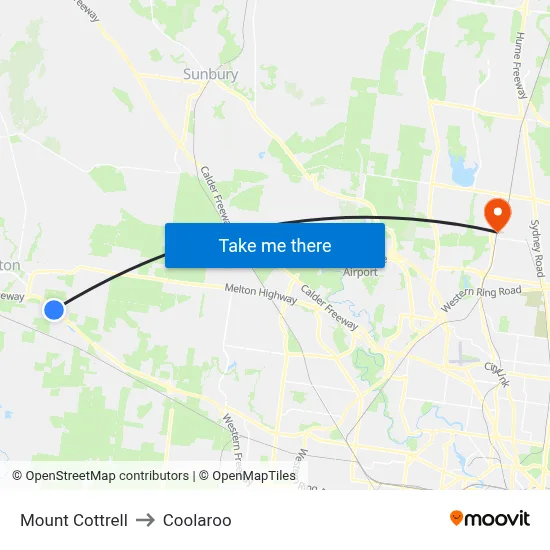 Mount Cottrell to Coolaroo map