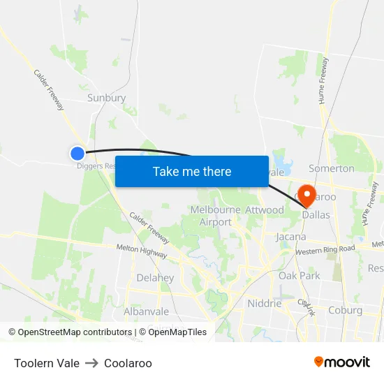 Toolern Vale to Coolaroo map
