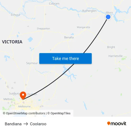 Bandiana to Coolaroo map