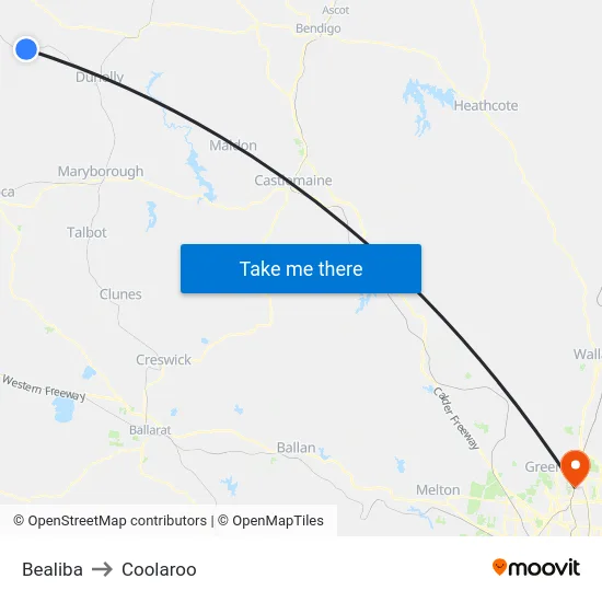 Bealiba to Coolaroo map