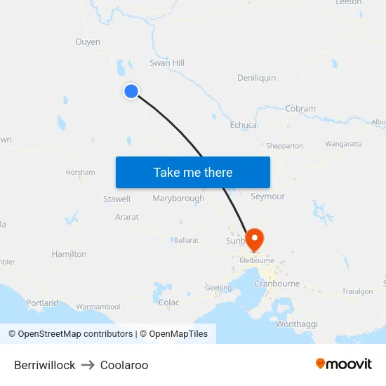 Berriwillock to Coolaroo map