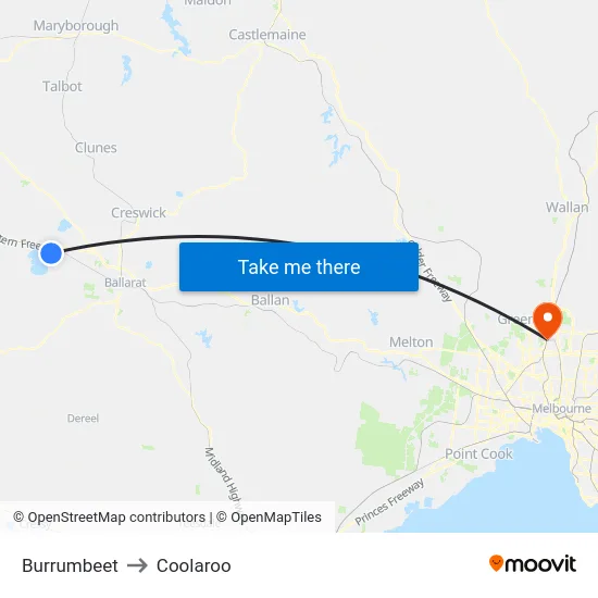 Burrumbeet to Coolaroo map