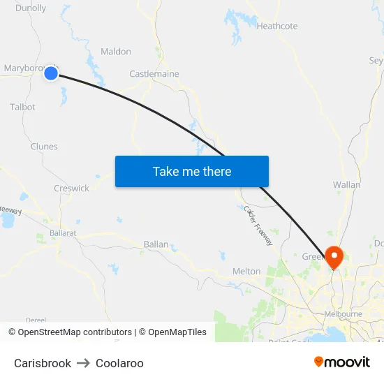 Carisbrook to Coolaroo map