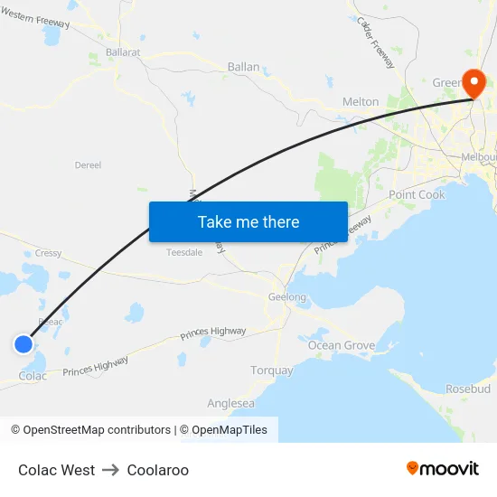 Colac West to Coolaroo map