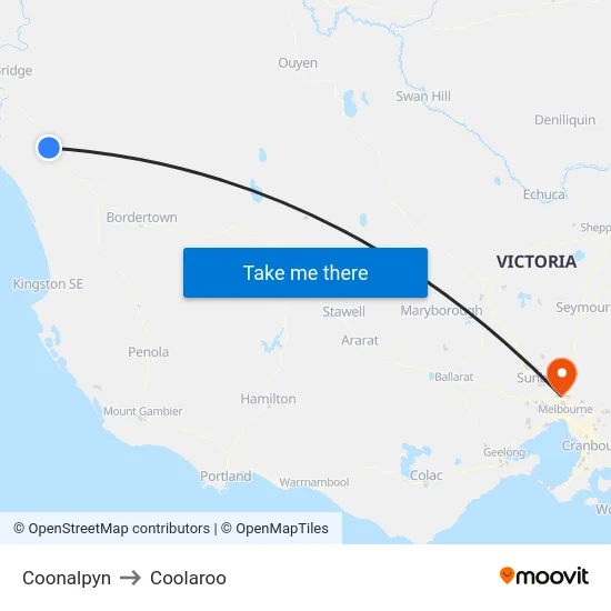 Coonalpyn to Coolaroo map