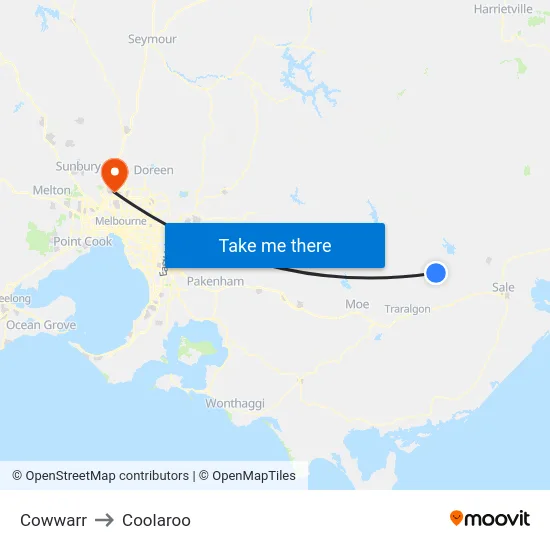 Cowwarr to Coolaroo map