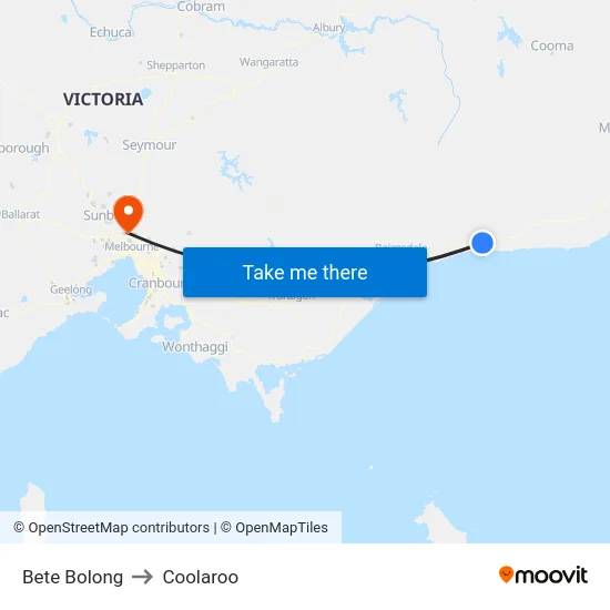 Bete Bolong to Coolaroo map