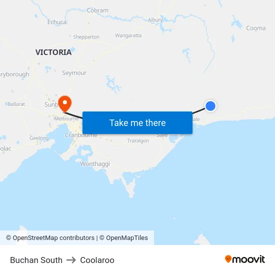 Buchan South to Coolaroo map