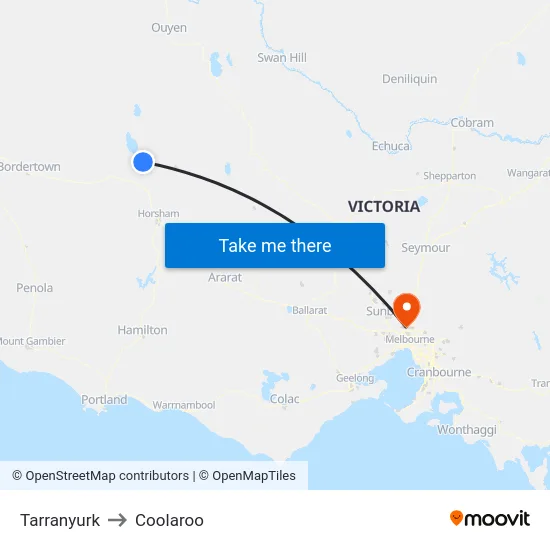 Tarranyurk to Coolaroo map