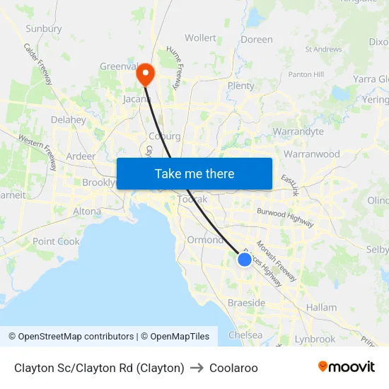 Clayton Sc/Clayton Rd to Coolaroo map