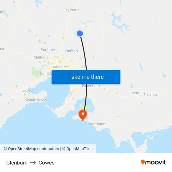 Glenburn to Cowes map