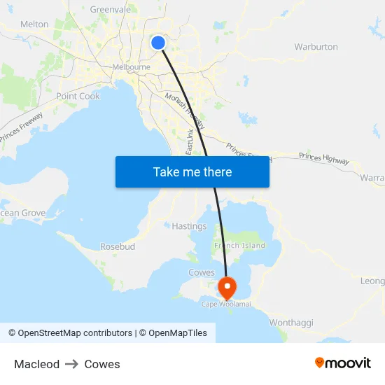 Macleod to Cowes map