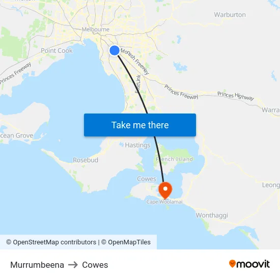 Murrumbeena to Cowes map