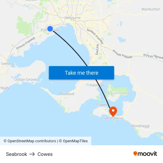 Seabrook to Cowes map