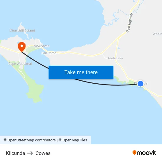Kilcunda to Cowes map