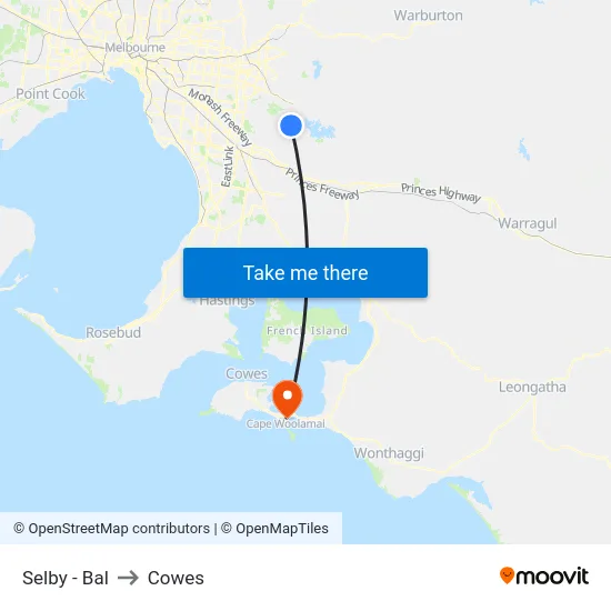 Selby - Bal to Cowes map