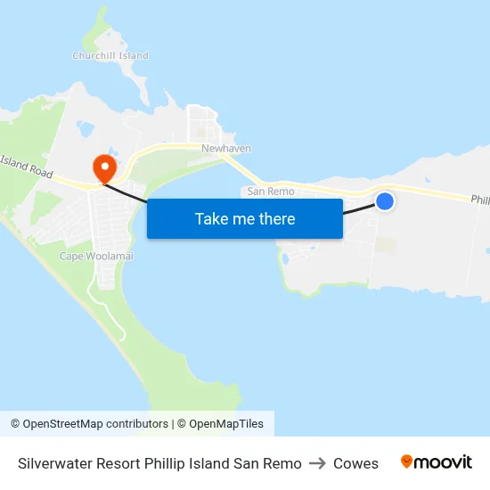 Silverwater Resort Phillip Island San Remo to Cowes map