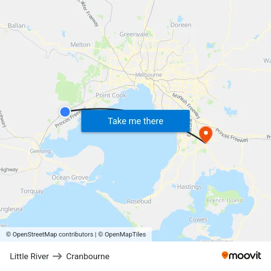Little River to Cranbourne map