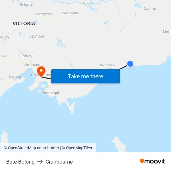 Bete Bolong to Cranbourne map