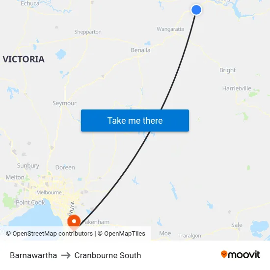 Barnawartha to Cranbourne South map