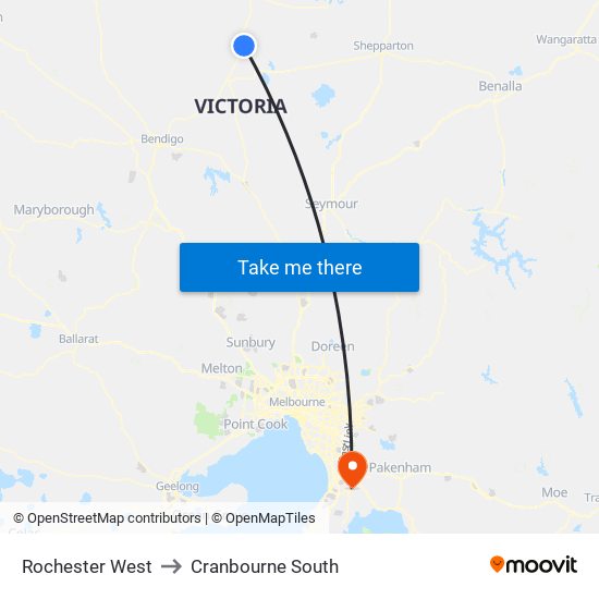 Rochester West to Cranbourne South map