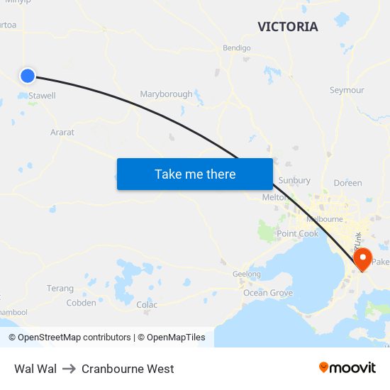 Wal Wal to Cranbourne West map