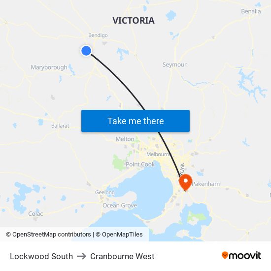 Lockwood South to Cranbourne West map