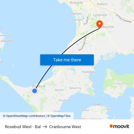 Rosebud West - Bal to Cranbourne West map