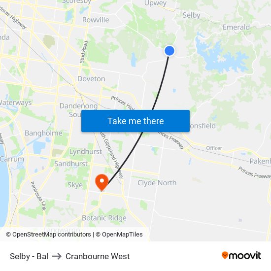 Selby - Bal to Cranbourne West map