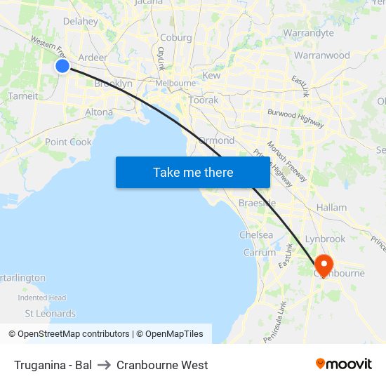 Truganina - Bal to Cranbourne West map