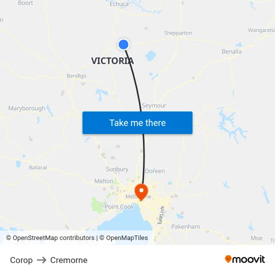 Corop to Cremorne map