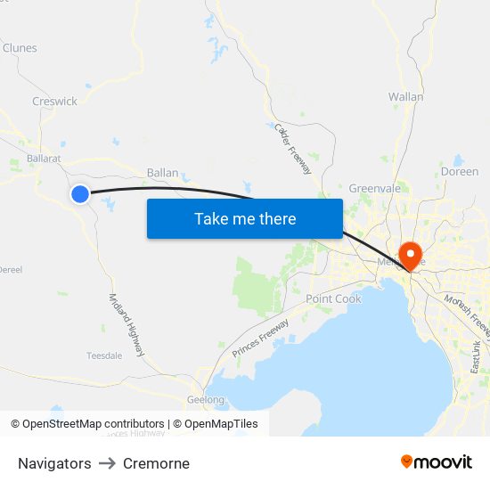 Navigators to Cremorne map