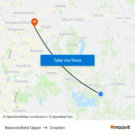 Beaconsfield Upper to Croydon map