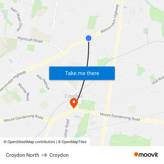 Croydon North to Croydon map