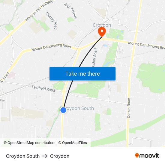 Croydon South to Croydon map