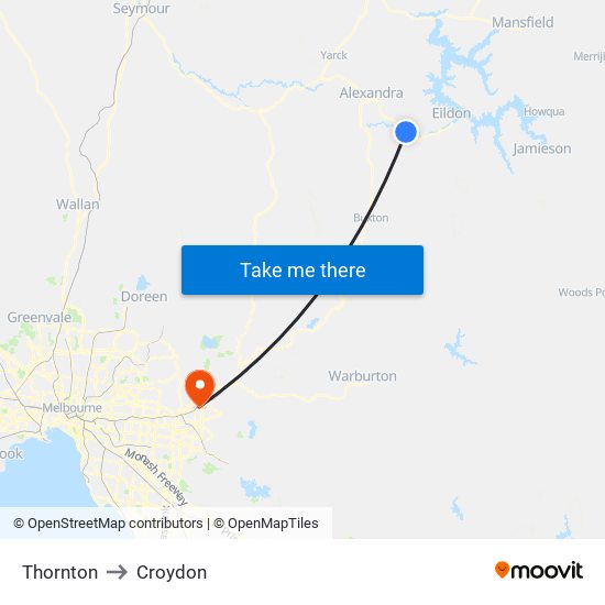 Thornton to Croydon map