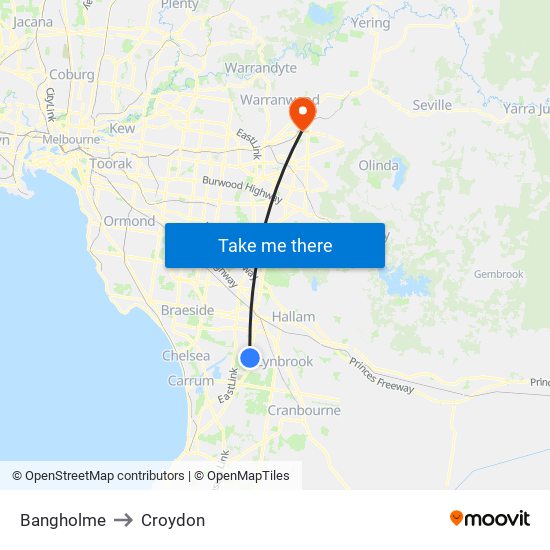 Bangholme to Croydon map