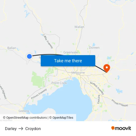 Darley to Croydon map