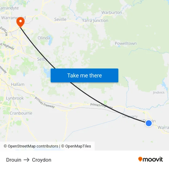 Drouin to Croydon map